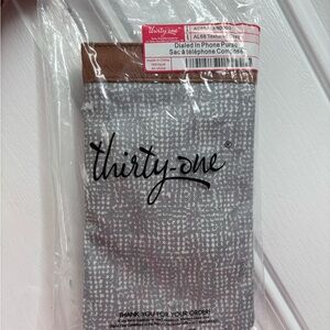Thirty-One Gray and Brown Phone Bag